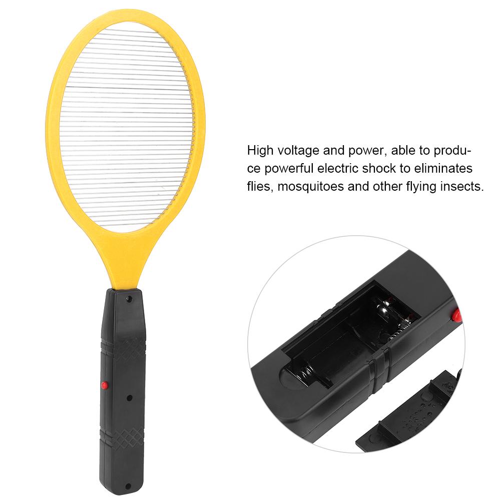 Cordless Battery Power Electric Fly Mosquito Swatter Bug Zapper Racket Insects Killer (yellow)