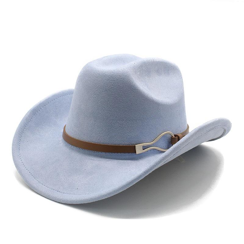 Adjustable Western Cowboy Hat Felt Wide Brim For Men Women