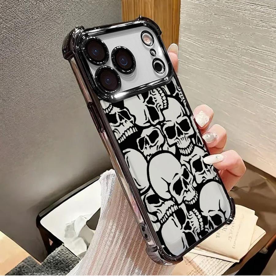 Готический чехол-череп для Apple iPhone 17 Pro Max 12 Plus Air 13 16 17 15 11 14 XS XR Чехол для телефона Funda