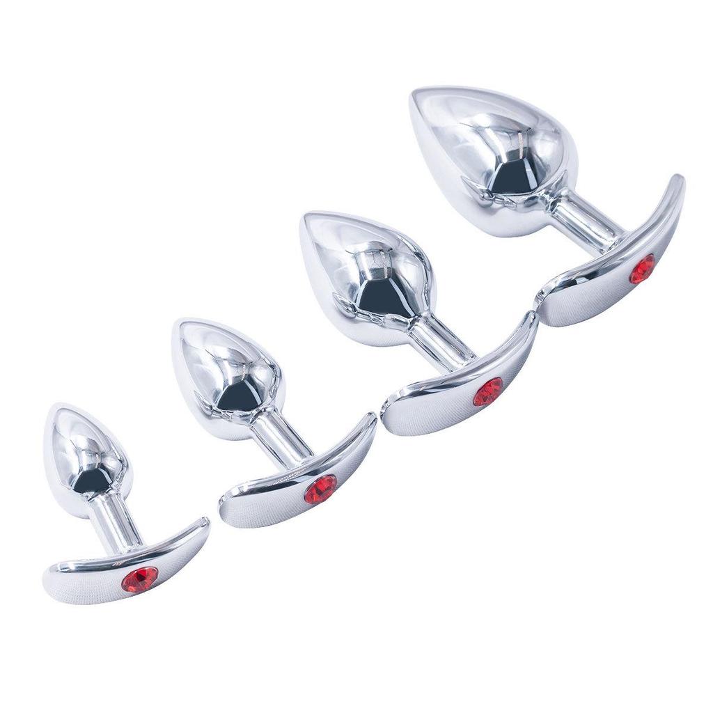 Металлический набор из четырех анальных дилататоров: Легкая, интегрированная конструкция для комфортного ношения