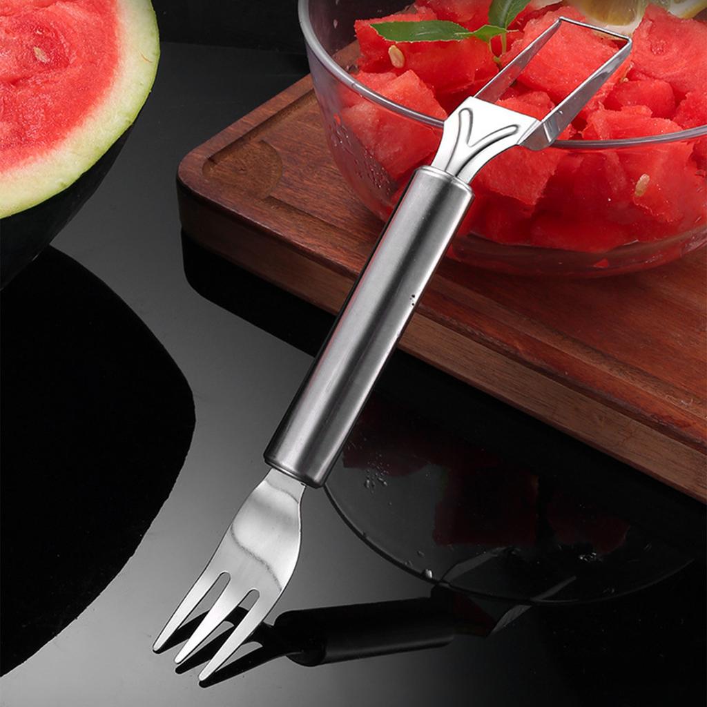 2-in-1 Watermelon Fork Slicers, Watermelon Cutter Summer Fruit Cutting Fork, Head Fruit Forks Knife