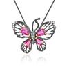 Original Designer Natural Garnet Butterfly Pendant, Luxurious and High-end 925 Silver Natural Gemstone Necklace Pendant