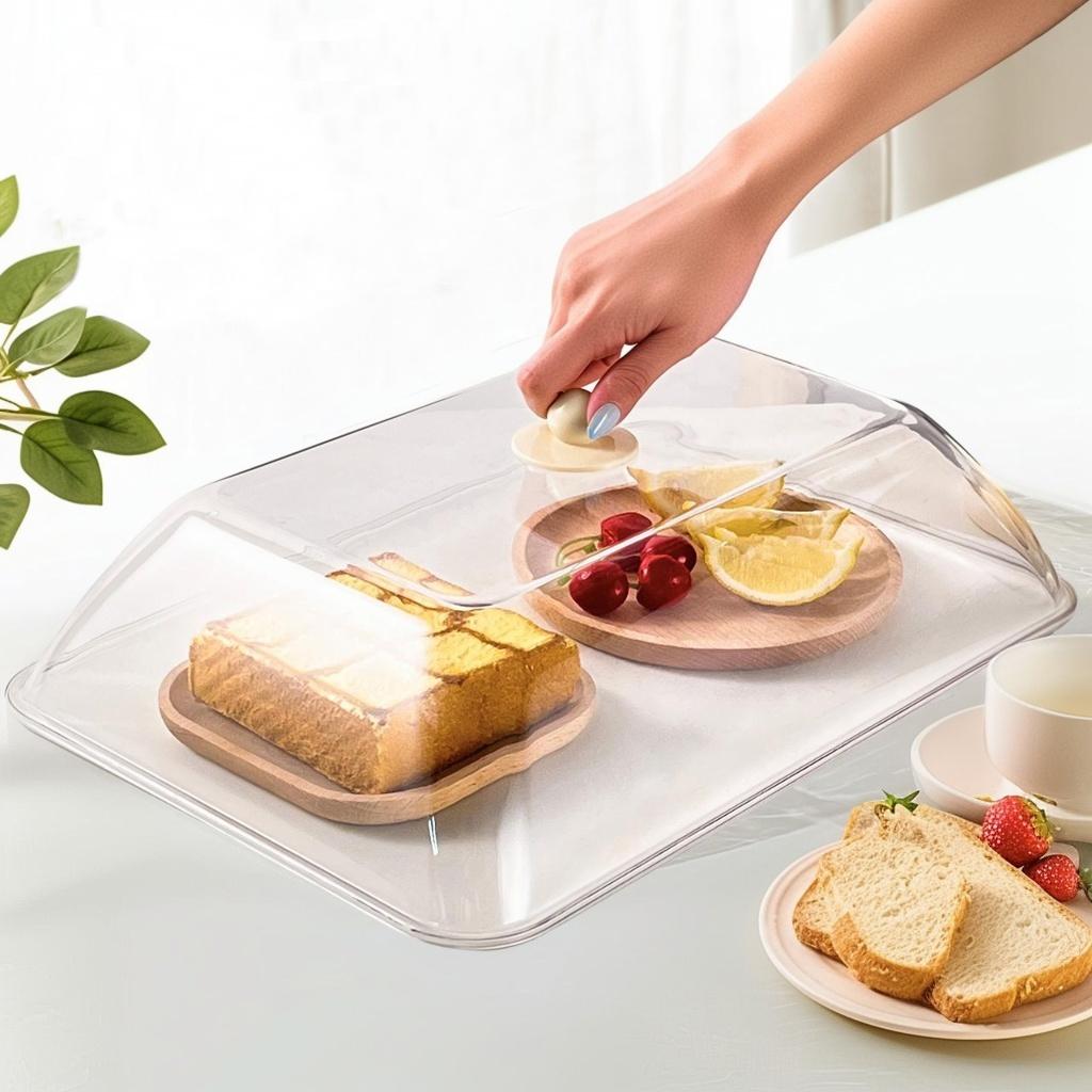 WORTHBUY Многоразовая пластиковая крышка для еды Прозрачная пыле- и насекомозащитная крышка для сохранения свежести продуктов Защитная крышка Кухонные принадлежности для хранения