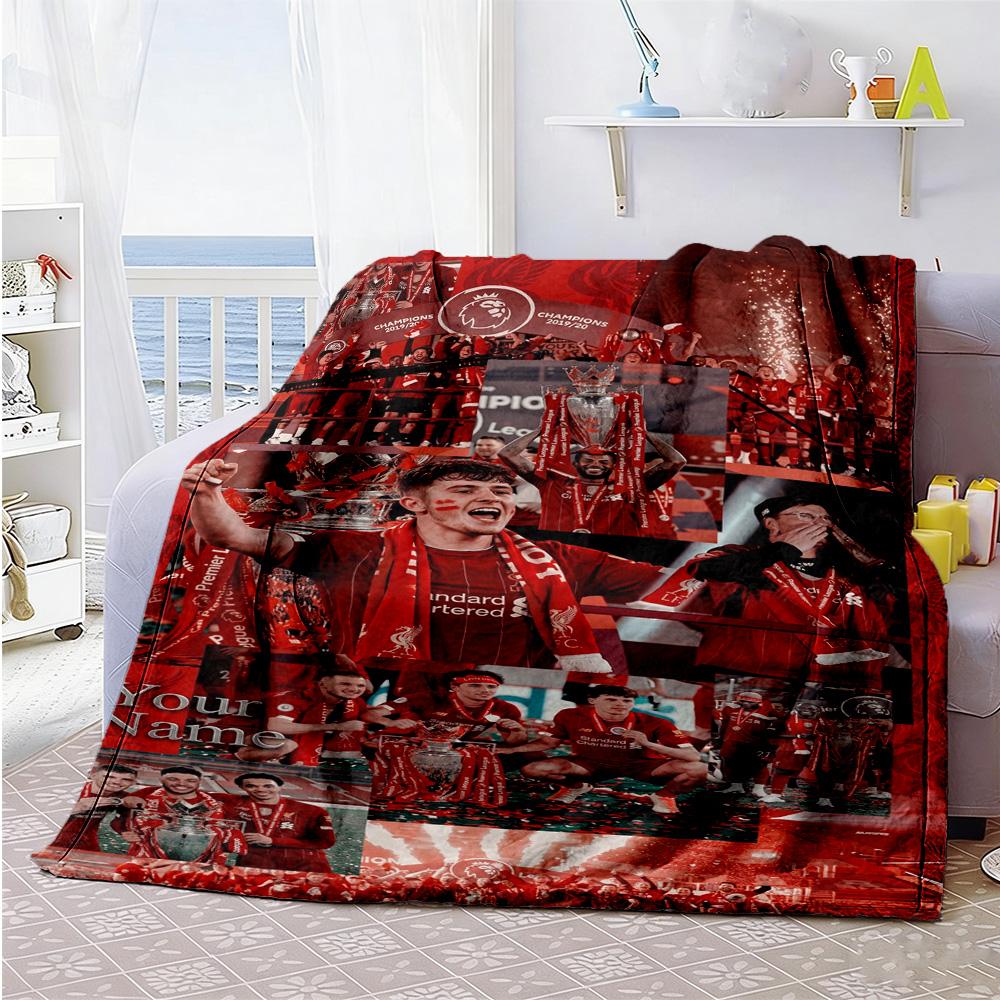 Liverpool Team Customize Your Name Blanket Lightweight Customizable Blanket Soft Cozy For Office Office Chair Home Decor Nap For All Occasions