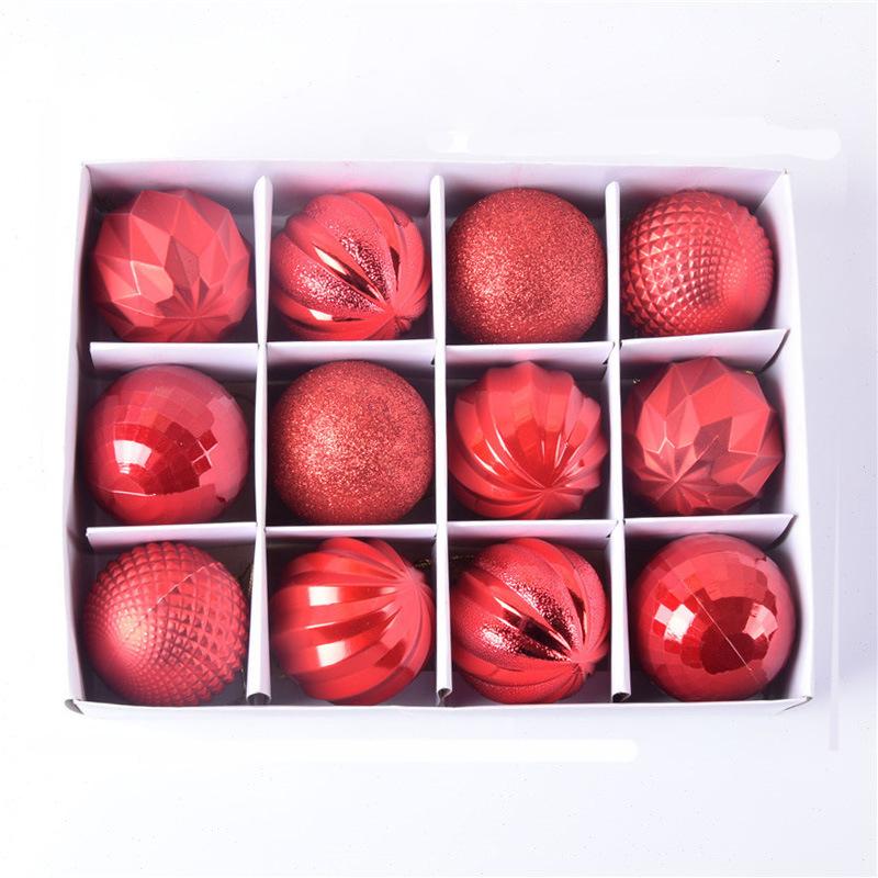 Одна коробка пластиковые шарики в форме шара Рождественская елка Подвеска Рождественское украшение Шар диаметром 6 см