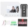 2?Wire System Video Doorbell Kit 7in TFT LCD 3 Monitors Clear Night Vision Home Intercom 100?240V