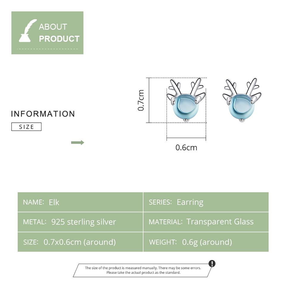 BAMOER настоящие серьги из стерлингового серебра 925 пробы с лосем и девушкой, драгоценные ювелирные изделия, женские серьги, подарок