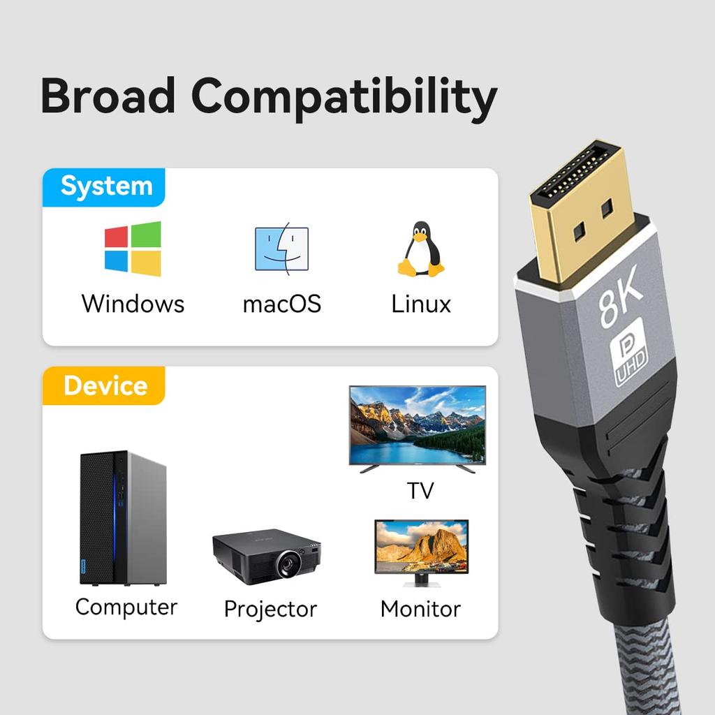 Кабель Display Port DP 240 Гц Кабель DP Кабель 4K 144 Гц 165 Гц Шнур Display Port Адаптер Для Видео ПК Ноутбука Телевизора Xbox Проектора Игровой