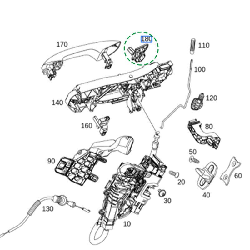 Mercedes C/GLC/A/B/E-Class Door Handle Base Bracket & Cover W205/W253