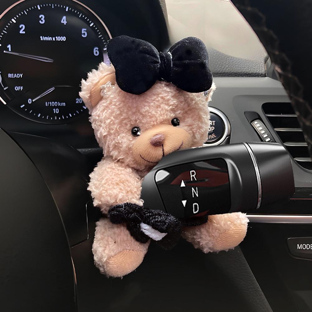 Car Decor Bear Doll,Car Gear Shift Decoration Plush Doll,Wiper Turn Signal Plush Doll Ornaments,For Car Interior Accessorie