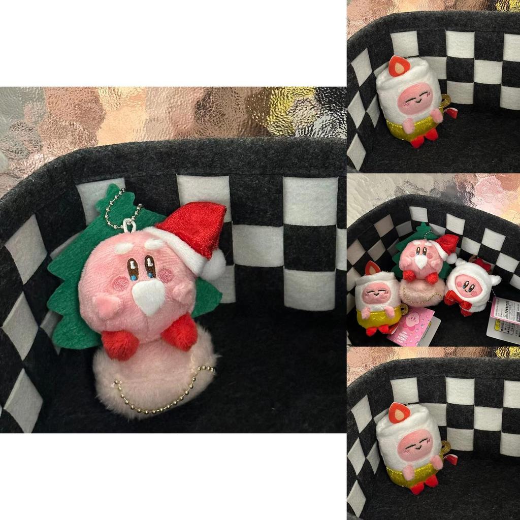 Плюшевая игрушка Kirby Рождественская серия Подарок со снеговиком и зеленой елкой для праздничных украшений