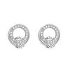 Diamond Zirconia Simple S925 Sterling Silver Earrings Ladies Popular Accessories Circle Personalized Silver Earrings Jewelry