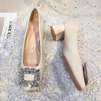 Высококачественная рабочая обувь с квадратным носком, черные туфли, женские весенние новые модели, не утомляют ноги, профессиональная рабочая обувь