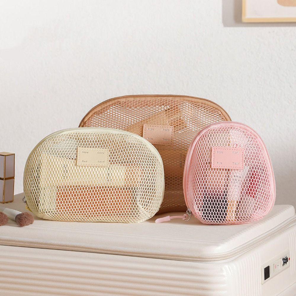 Nylon Cosmetic Bag Hand-held Storage Pouch Casual Toiletry Wash Bags  Women