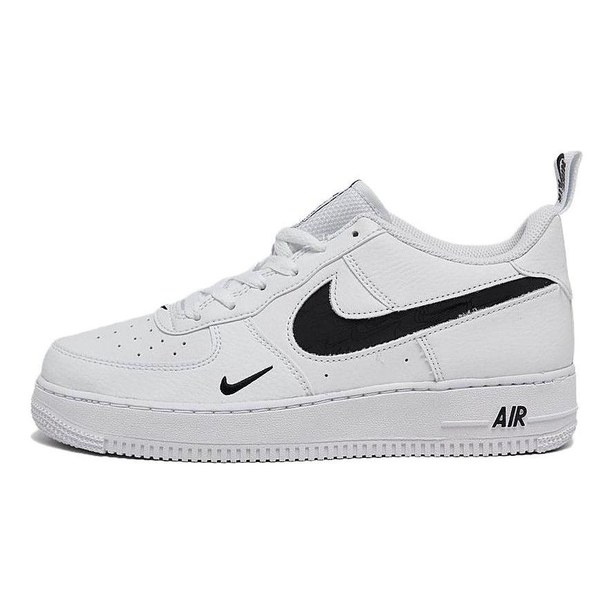 Nike Air Force 1 LV8 GS Multi-Etch Swoosh - Белые детские кроссовки Черные FV7020-100
