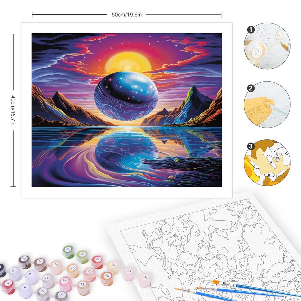 RUOPOTY Painting By Numbers Sun Planet Picture Drawing DIY Drawing By Numbers Wall Art Home Decor 40x50cm