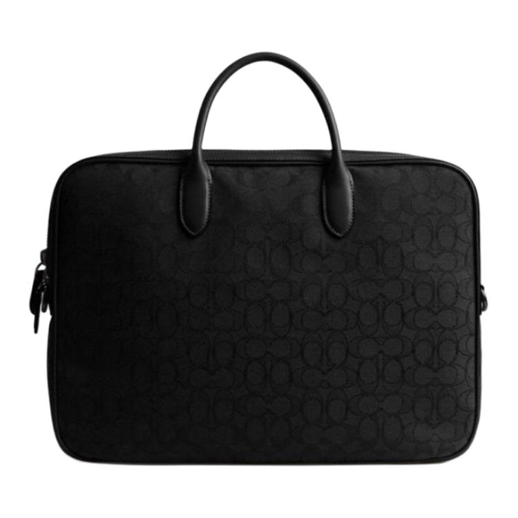 Coach Theo 40 Классическая Монограмма из Ткани Портфель Большой Мужской Портфель Черный CAK97-BLK