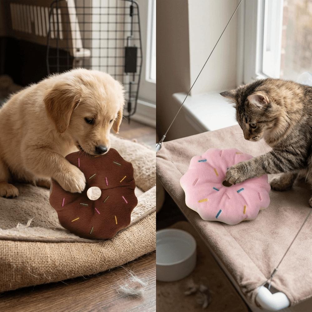 Bite Resist Texture Dog Chew Ring Plush Surface Cartoon Stuffed Toy  Puppy Teething Use