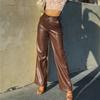 Yevropa Amerika Kuzgi Moda Kundalik Teri Shimlar Ayollar Elegant Ofis-ledi Pu Shimlar Ayollar Yuqori Cho'ziluvchan Shim Spodnie24079