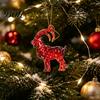 Durable Xmas Tree Gift Tag Goat Christmas Hanging Ornaments, Decorative 2D Flat Acrylic Themed Craft Supplies Pendant for Holiday Party Home