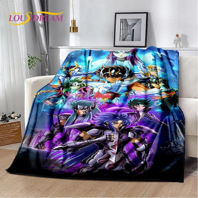 Мультфильм Saint Seiya 3D Ретро Аниме HD Мягкие Одеяла, Сохраняющие Тепло Фланелевые Пледы для Пикника Кровати Дивана Дома Спальня Подарки Дети