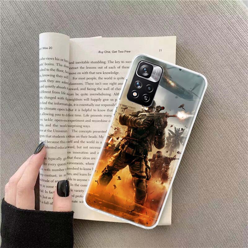 Power Army Soldier Phone Case For Redmi Note 13 12 Pro Plus 14 15 Pro 5G 11 11T 11E 11S 10 Pro 10S 9 9S Cover Cell Clear TPU Cap