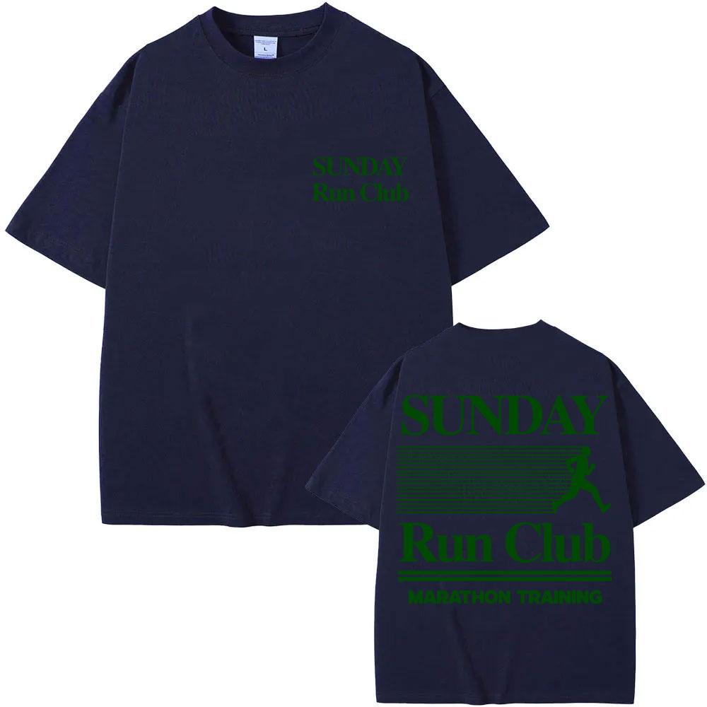 Sunday Running Club Graphic Summer T Shirt Cotton Breathable Sporty  Jogging Tshirts Unisex Women Oversized Cotton Casual Tshirt