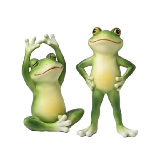 Garden Frog Ornament Small Waterproof Sitting Frog Resin Frog Sculpture Figurine Cute Standing