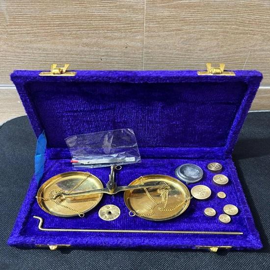 Латунные весы Goldsmith Balance Scale с коробкой, латунные весы, декоративные Tarazu Retro