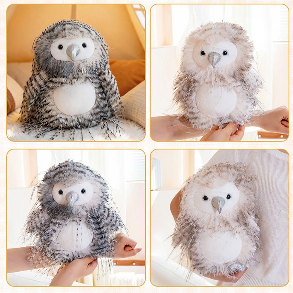Hairy Simulated Owl Plush Toy Soft Plush Soft Owl Toy Cute Owl Stuffed Doll Home Decoration