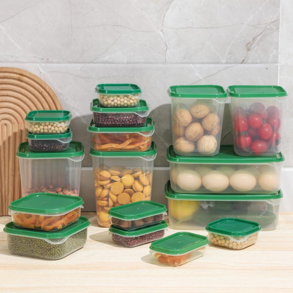 17Pcs/Set Plastic Food Storage Box with Lid Meal Prep Container Multifunctional Crisper Microwave