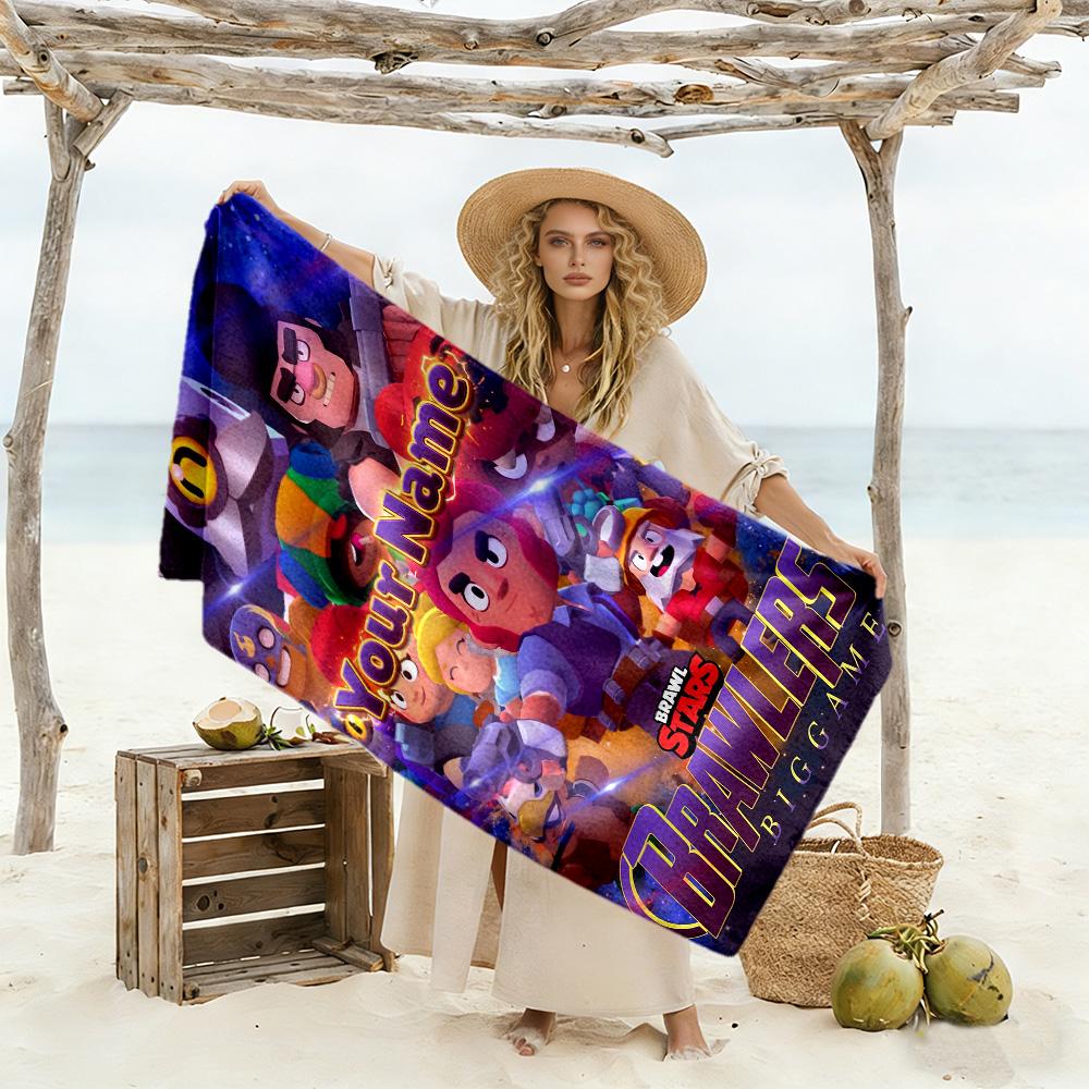 Supercell Personalized Name Beach Towel Super Soft & Absorbent For Beach Bathroom Outdoor Swimming Pool Camping Picnic Yoga Diving Vacation Accessorie