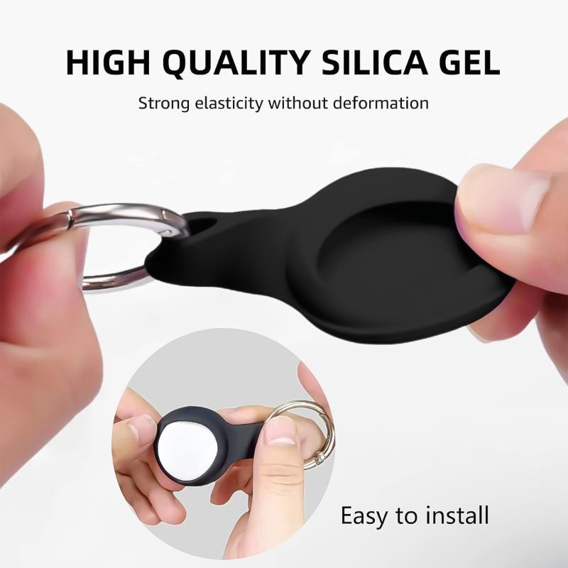 Чехол для Apple Airtags Case Liquid Silicone Protective Shell Tracker Accessories Anti-scratch Sleeve Keychain Air Tag Case