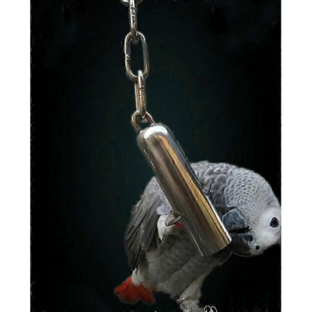 Stainless steel parrot toy with bell sound