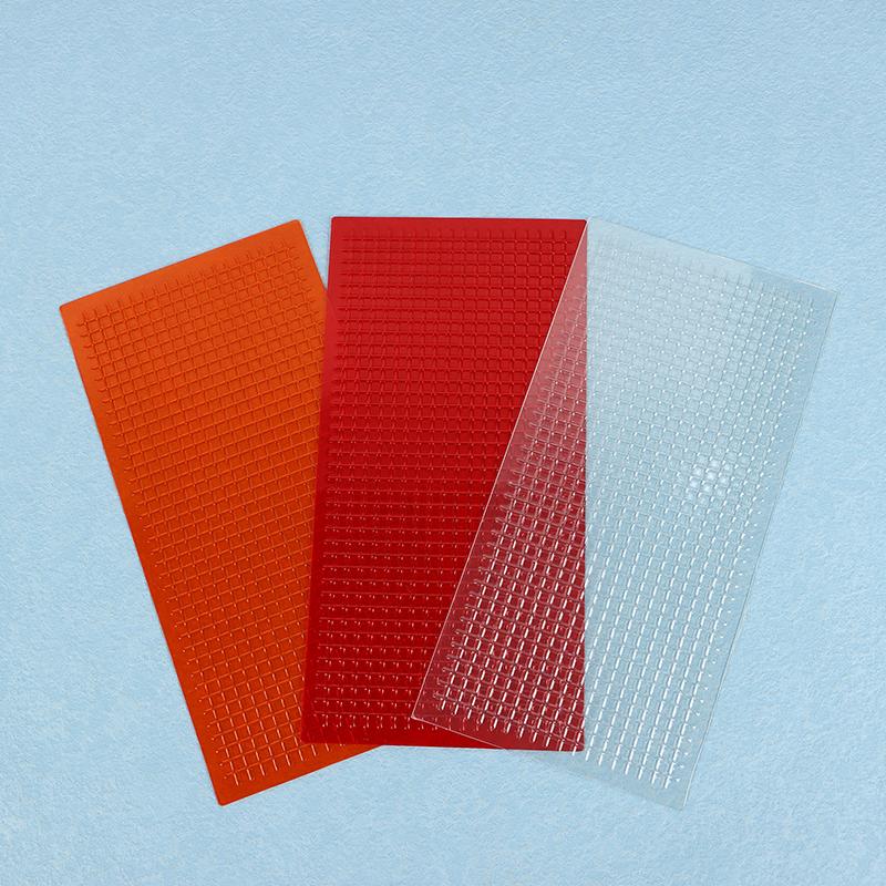 3 Pcs Car Auto Lens Repair Kit Diy Grid Pattern Car Headlights Taillight Repair Tool Set Car Lights Crack Repair Film Red Amber