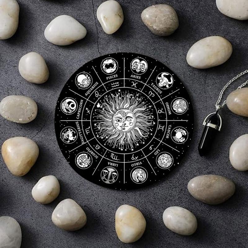 Metaphysical Message Board Mat Witchcraft Fortune Telling Altar Board Divinations Pendulum Board Round Dowsing Board