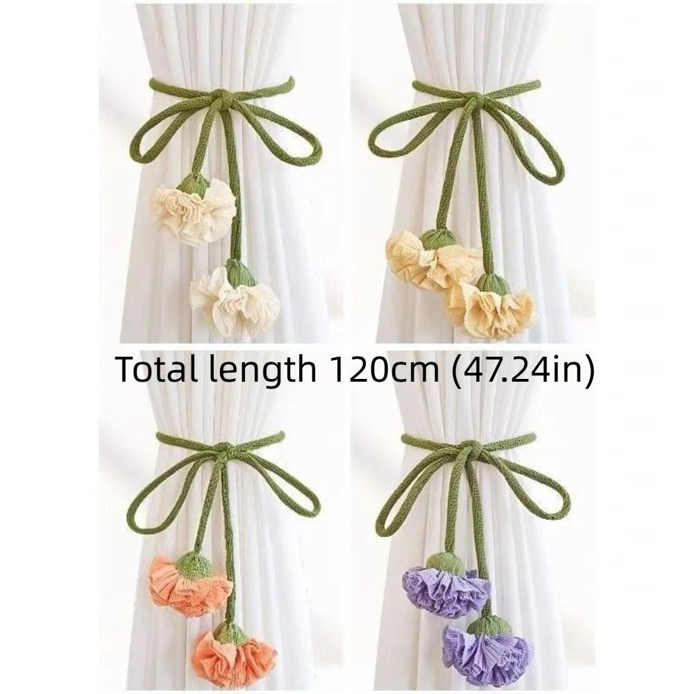 Adjustable Flowers Curtain Straps Decorative Carnation Curtain Tie Rope Curtain Buckle Bedroom