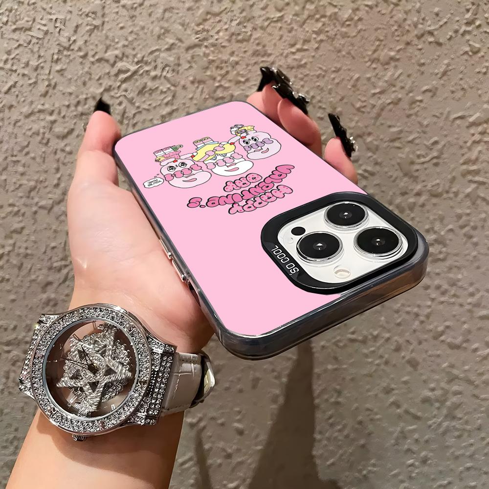 E-Esther B-Bunny Phone Case Matte Colored Silver For Iphone 17 Air 16 15 14 Pro 13 12 Plus 11 7 8 Max Luxury Cover