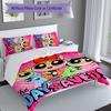 3pcs Custom Name The Powerpuff Girls Bedding Set,Includes 1 Duvet Cover and 2 Pillowcases,All-season Bedroom Decor