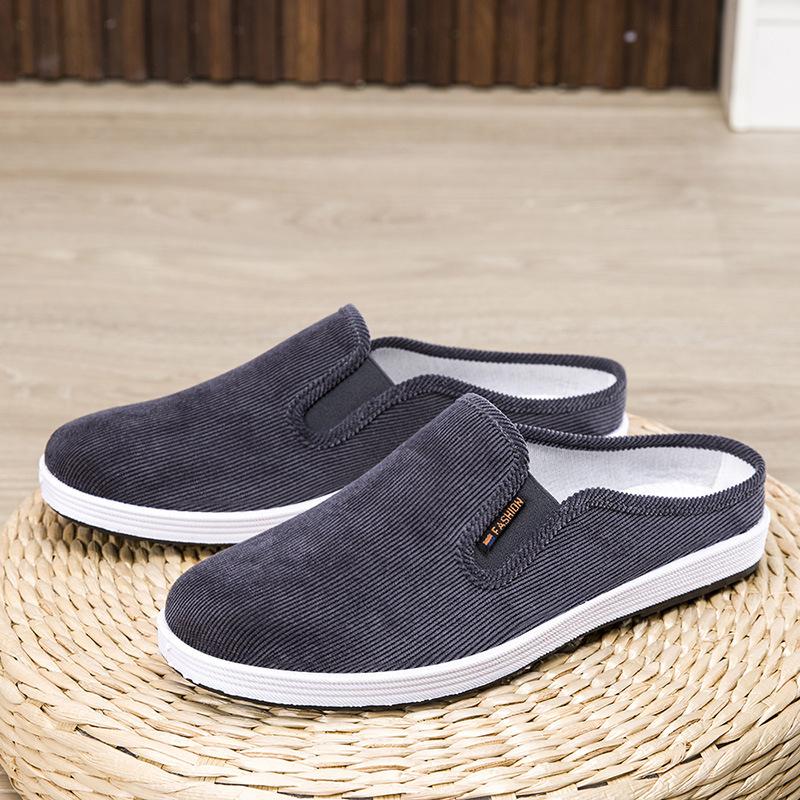 Velvet Cloth Surface, One Pedal, Half Support Soft Sole, Comfortable, Light and Breathable Old Beijing Cloth Shoes