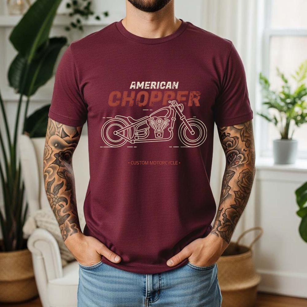 100 Pure Cotton American Chopper Biker TShirt Custom Motorcycle Retro Distressed Casual Tee