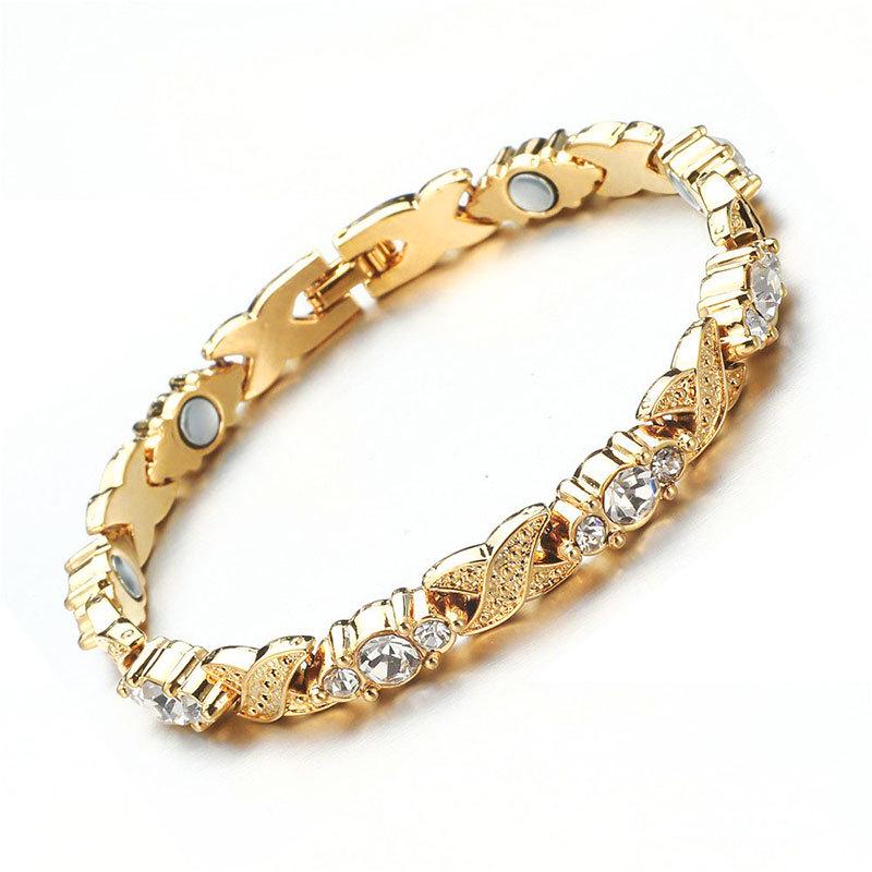 European & American Fashion Magnetic Bracelet with Colored Diamonds - Trendy, Versatile, and Cool Women's Bangle