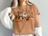 Corgi Halloween Tee, Pumpkin Patch Graphic With Witch Ghost Costumes