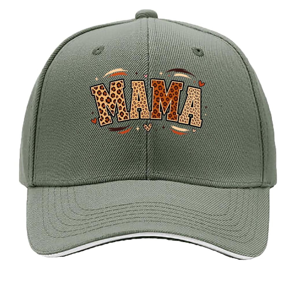 Wild Mama Leopard Block Typography Sandwich Baseball Cap Sun Cap Outdoor Workouts Hat