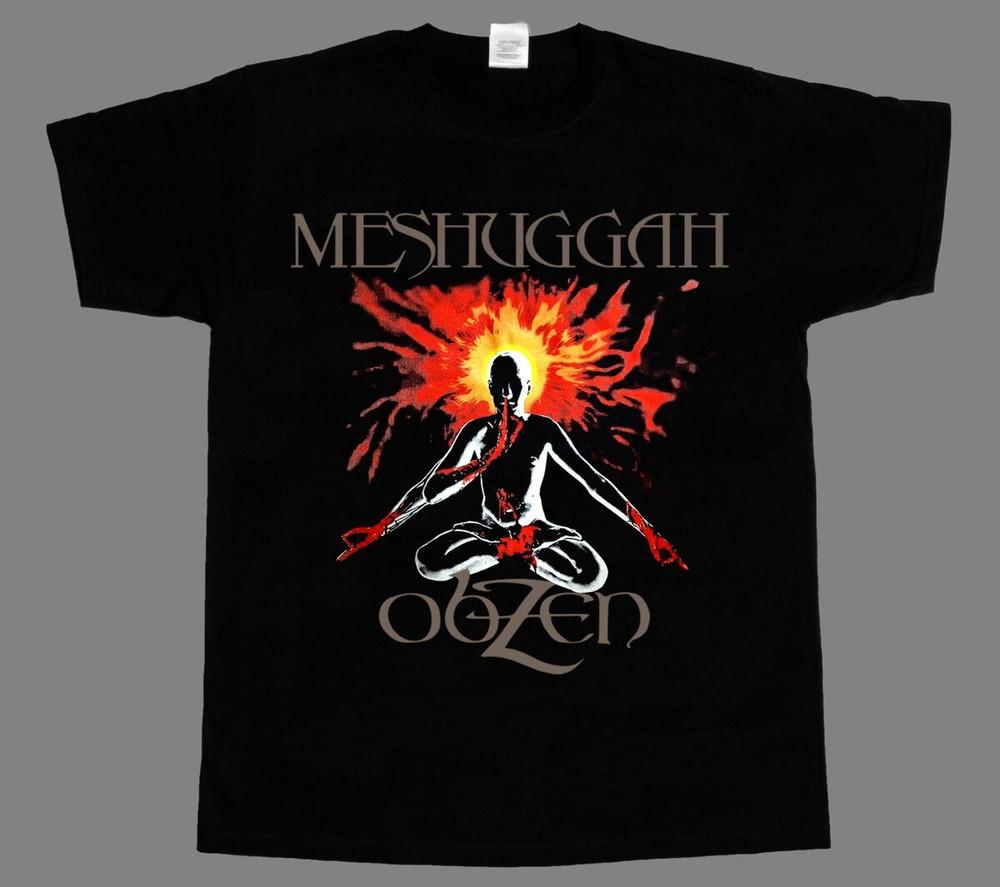 НОВЫЙ Хлопковый Черный Футболка с коротким рукавом Meshuggah Obzen BT710 Унисекс Футболка