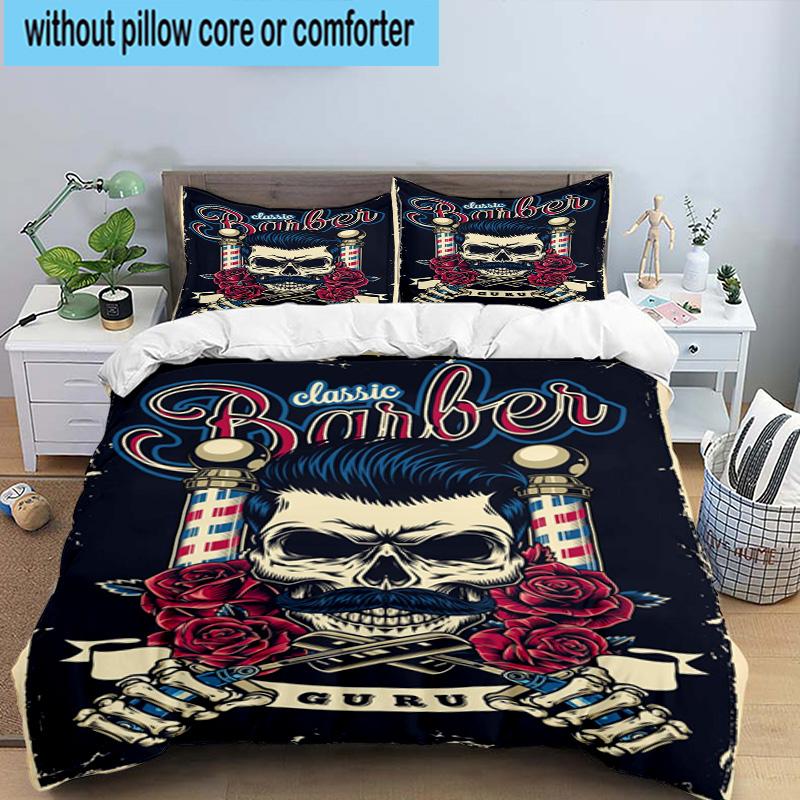Barber Shop Pole Artwork 3pcs Bedding,Including 1pc Duvet Cover And 2pcs Pillowcases Perfect for Christmas,Ideal for Bedroom, Dormitory