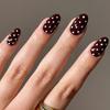 24pcs Elegant Press On Nail With Wine Red & White Dots Durability ABS Build Comfort Fit Fake Nail French Tip Design