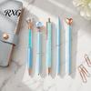 Refillable Metal Ink Pen 5PCS Diamond Ballpoint Pens, with Sparkling Rhinestone Decor, Smooth Writing Push Press Mechanism Pen, for Kids Adults