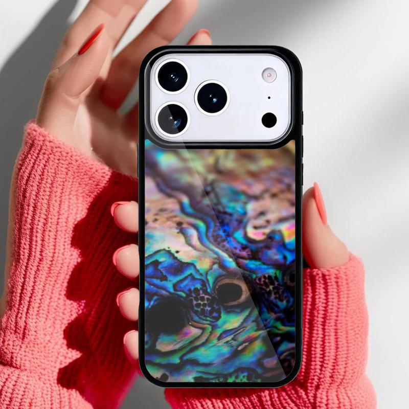 Чехол для телефона с узором из раковины абалона для iPhone 17 16 15 14 13 Pro Max Задняя крышка для 12 11 Pro Coque