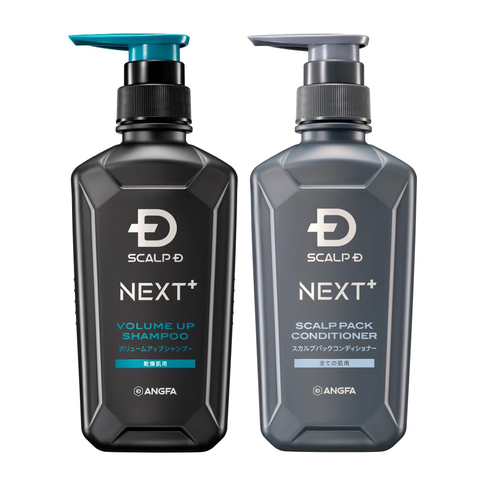 Набор мужского шампуня и кондиционера SCALP D NEXT+: Увеличить громкость, Сухие волосы. Двойное увлажнение для волос и кожи головы с этим набором. Содержит 13 ингредиентов для ухода за волосами